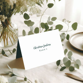 Bröllop Chic Calligraphy Emerald Grönt Place Cards Bordsnummer