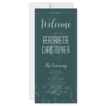 Bröllop Chic Modern Elegant Enkel Grönt Emerald