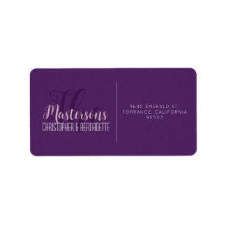 Bröllop Chic Modern Elegant Enkel Lavender Lila Adressetikett