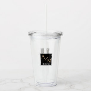 Bröllop Chic Monogram White Take Away Mugg