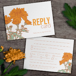 Bröllop chrysanthemum orange bröllop OSA av måltid Inbjudningar