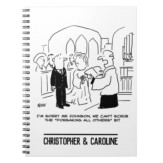 Bröllop Church Service Vicar kan inte tränga in i  Anteckningsbok (Framsidan)