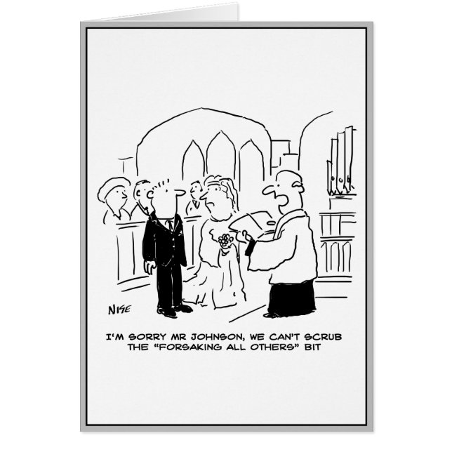 Bröllop Church Service Vicar kan inte tränga in i  Hälsningskort (Framsidan)