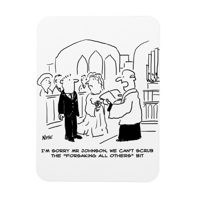 Bröllop Church Service Vicar kan inte tränga in i  Magnet (Vertikal)