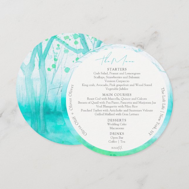 Bröllop cirkel i vår Morgon Meny (Fram/baksida)