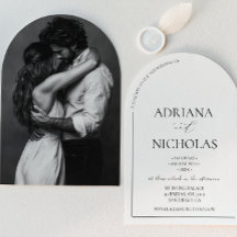 Bröllop Classic Black & White Simple Arch Shaped