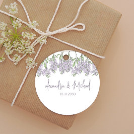 Bröllop Classic Blommigt Lavender Lilac Wisteria Gåvor Etiketter