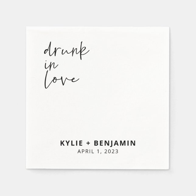 Bröllop Cocktail Napkin Pappersservett (Framsidan)