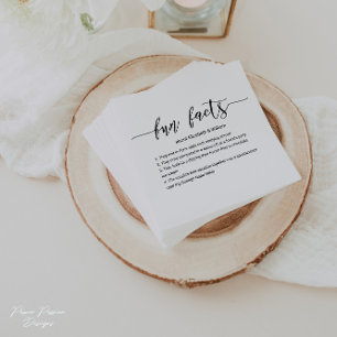 Bröllop Cocktail Napkins med Roligt Facts! Pappersservett