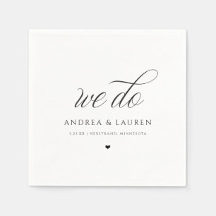Bröllop Cocktail Napkins Simple Luxury Elegant Pappersservett