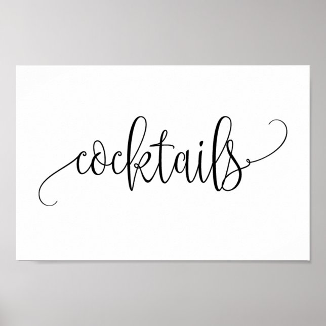 Bröllop Cocktails-tecken Poster (Framsidan)