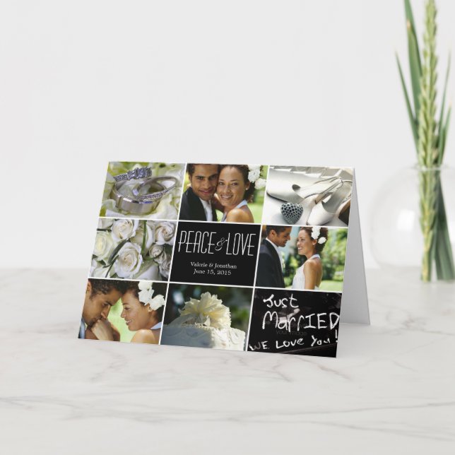 Bröllop Collage Helgdag-fotokort Helgkort (Framsida)