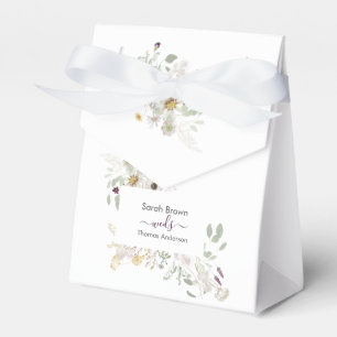 Bröllop COLORFUL WILDFLOWER GULT OCH LILA Presentaskar