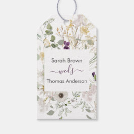 Bröllop COLORFUL WILDFLOWER GULT OCH LILA Presentetikett