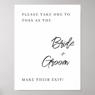 Bröllop Confetti Toss Sign - Elegant Poster