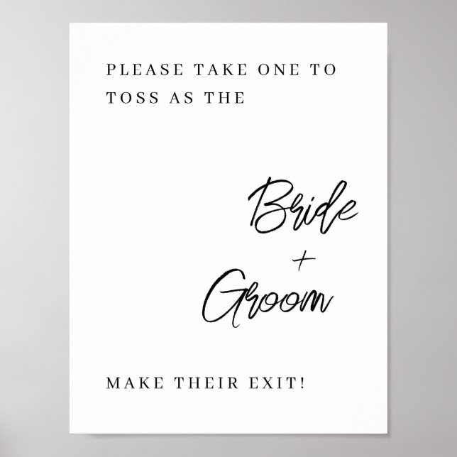 Bröllop Confetti Toss Sign - Elegant Poster (Framsidan)