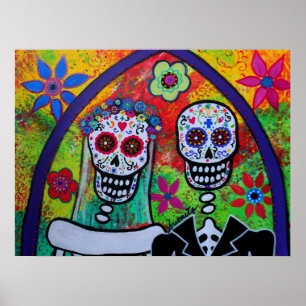 BRÖLLOP COUPLE DAY OF THE DEAD POSTER