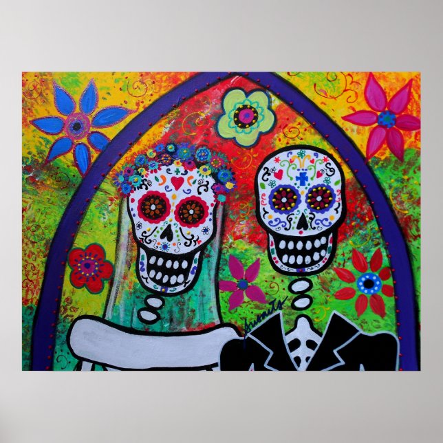 BRÖLLOP COUPLE DAY OF THE DEAD POSTER (Framsidan)