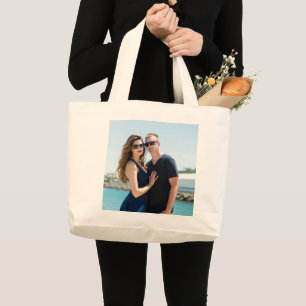 BRÖLLOP COUPLE LÄGG TILL BILD ANPASSNINGSBAR TOTE JUMBO TYGKASSE