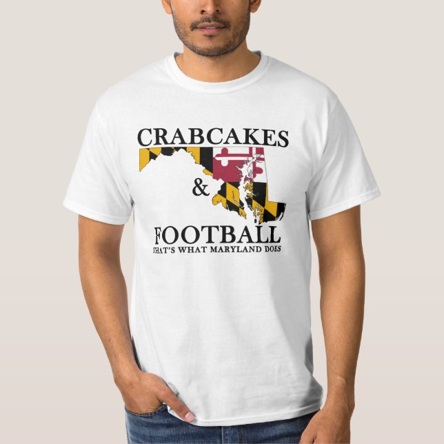 Bröllop Crashers Crabcakes & Football T-shirt (Framsida)