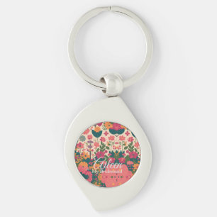 Bröllop Customized Bridesmaid Swirl Silverfärgad Nyckelring