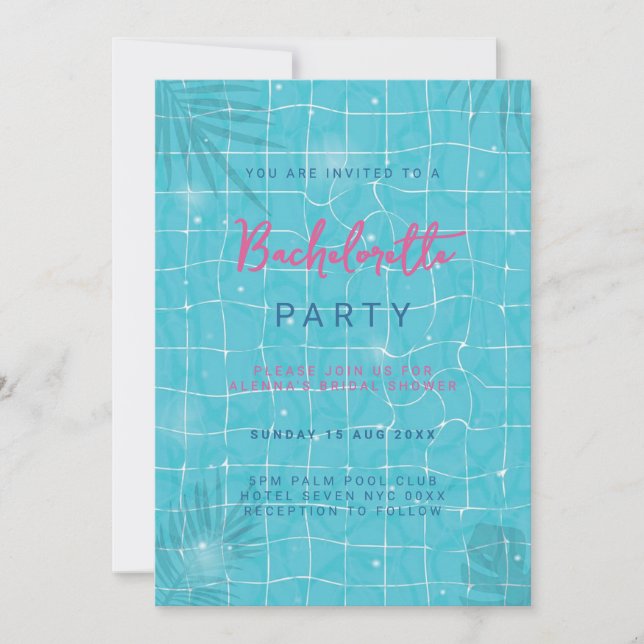 Bröllop dambod Badparty Inbjudan (Framsida)