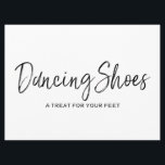 Bröllop "Dansskor" Stilfullt Textat Skylt Inbjudningar<br><div class="desc">En stilfull,  handskriven skylt med "Dancing Shoes"</div>