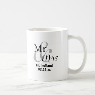Bröllop Date med Bride & Groom Namn Cof Kaffemugg