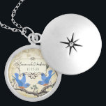 Bröllop Datum Lucky Bluebird-årsjubileum Berlockhalsband<br><div class="desc">Bröllop Keepsaki Bröllopsfest Necklaces - om du vill ändra bakgrund färg - klicka på anpassa - klicka på redigera - välj sista verktyg i rullgardinsmenyn och välj från ett av de färger som visas eller ange din rgb-hex-kod för personligt bröllp färg- om du vill ändra teckensnittstecknet färg markerar du den...</div>