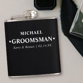 Bröllop Datum och Namn Personlig Groomsman Fickplunta