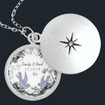 Bröllop Datum Vintage Birdårsdag Necklace Berlockhalsband<br><div class="desc">Keepsaké Necklaces Välj antingen Silver Plattat eller Sterling silver</div>