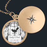 Bröllop Datum Vintage Birdcage-årsjubileum Necklac Guldpläterat Halsband<br><div class="desc">Fler fågelburar Bröllop</div>