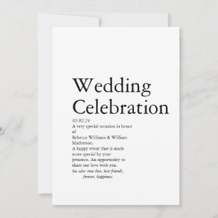 Bröllop Definition party Inbjudningar