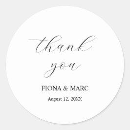 Bröllop-dekal för enkel elegant runt klistermärke