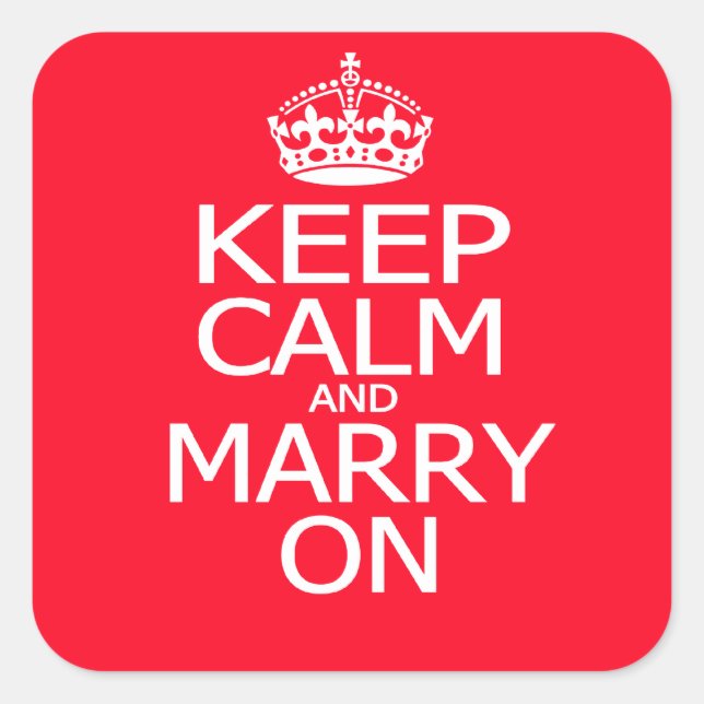 Bröllop-dekal Fyrkantigt Klistermärke (Framsida)