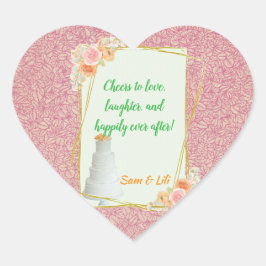 Bröllop-dekal Hjärtformat Klistermärke