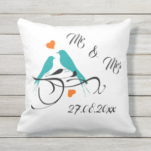 Bröllop Dekorativ kudde, Mr & Mrs. Kudde