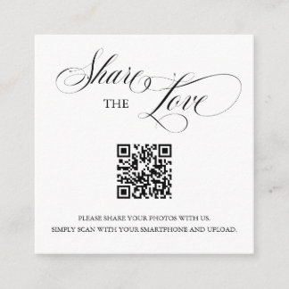 Bröllop Dela Kärlek QR-kod Fotoinsats Tilläggskort