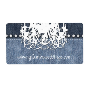 Bröllop Denim Chandelier Label Jeans Jewelry Fraktsedel