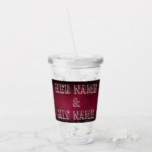 Bröllop Design 16 oz Akryltumlare med streck Take Away Mugg