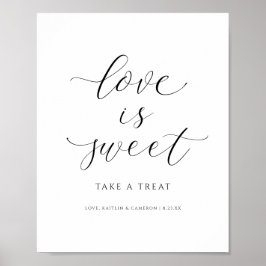 Bröllop Dessert Sign Kärlek är Sweet Candy Buffet Poster