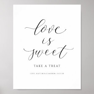 Bröllop Dessert Sign Kärlek är Sweet Candy Buffet Poster