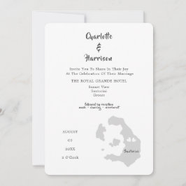 Bröllop Destination Santorini Fotoinbjudan Inbjudningar