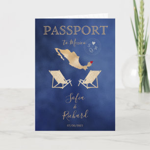 Bröllop Destinationskort Passport Guld World Map M Inbjudan
