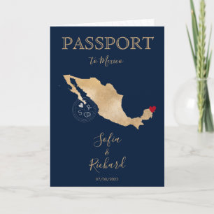 Bröllop Destinationskort Passport Guld World Map M Inbjudan