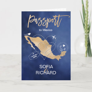 Bröllop Destinationskort Passport Guld World Map M Inbjudan