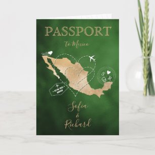 Bröllop Destinationskort Passport Guld World Map M Inbjudan