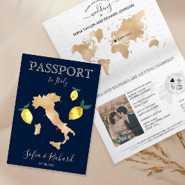 Bröllop Destinationspass Guld Capri Italien Inbjudan
