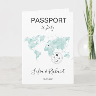 Bröllop Destinationspass Guld World Map Invita Inbjudan