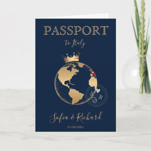 Bröllop Destinationspass Guld World Map Invita Inbjudan
